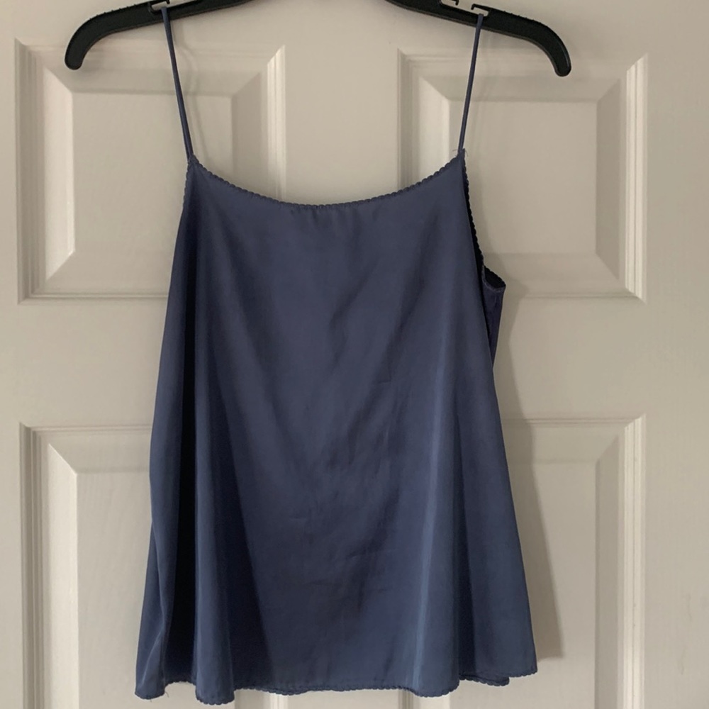 blue satin tank